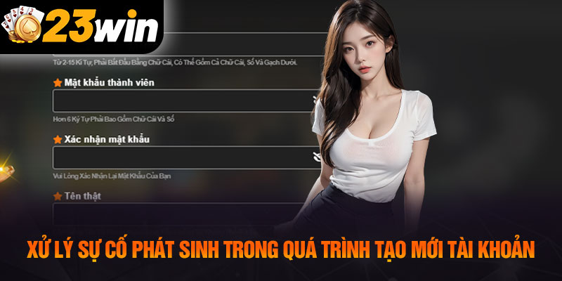 Xử lý sự cố phát sinh trong quá trình tạo mới tài khoản